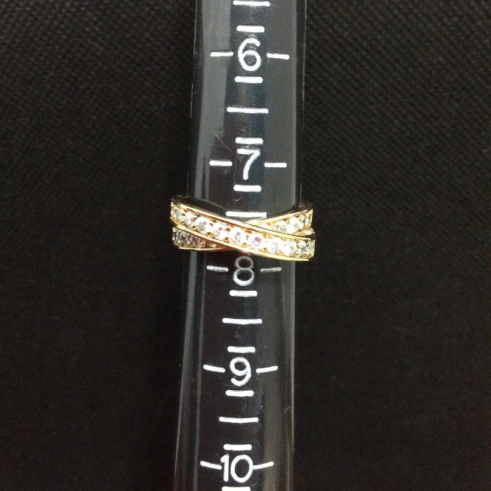Gold plated sterling silver CZ ring